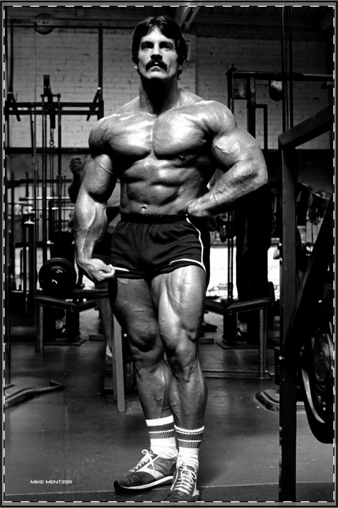 MIKE MENTZER - Custom Edit, Satin Poster (Enhanced) Black & White
