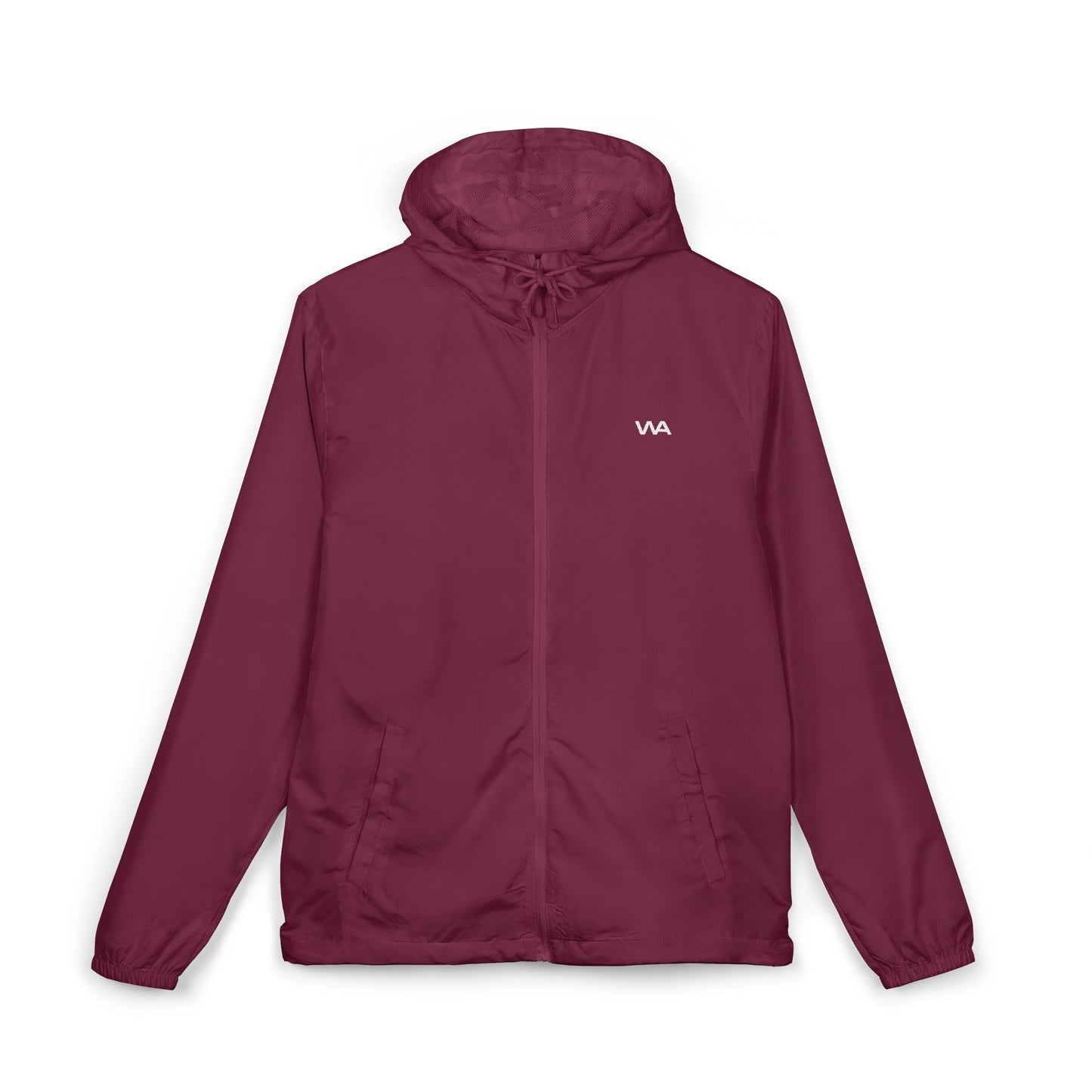 Minimal Logo Windbreaker Jacket — Lightweight Full-Zip Hooded Shell