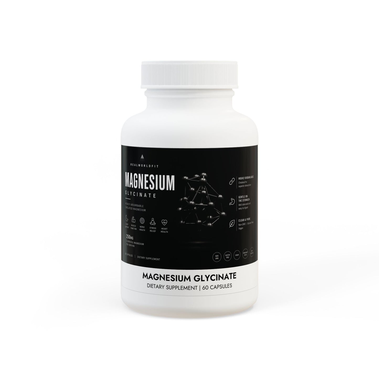 Magnesium Glycinate Supplement (60 Capsules)