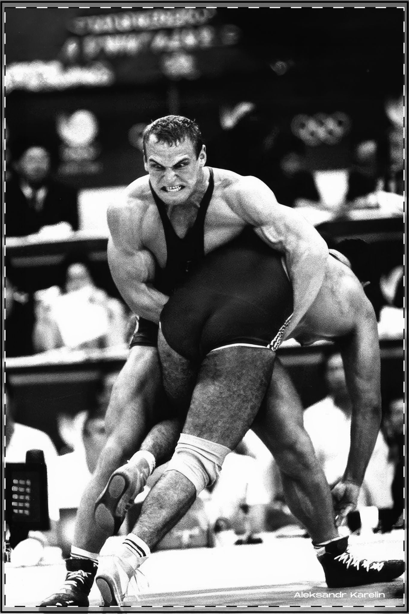 ALEKSANDR KARELIN - Custom Edit, Satin Poster (Enhanced) Black & White